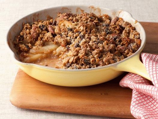 Foto di mele croccanti con muesli in padella