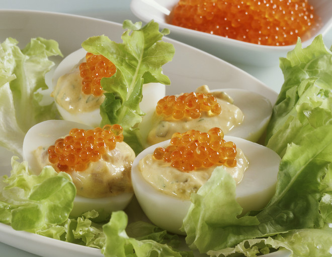 Uova con fegato di merluzzo