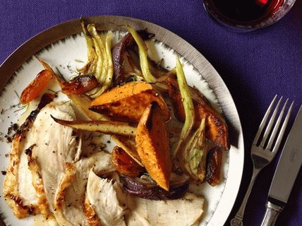 Petto di tacchino al forno con verdure