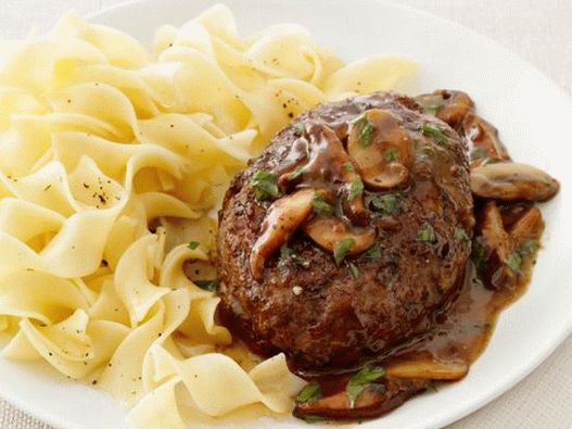 Fotografia di piatti - Salisbury Steak con salsa di funghi